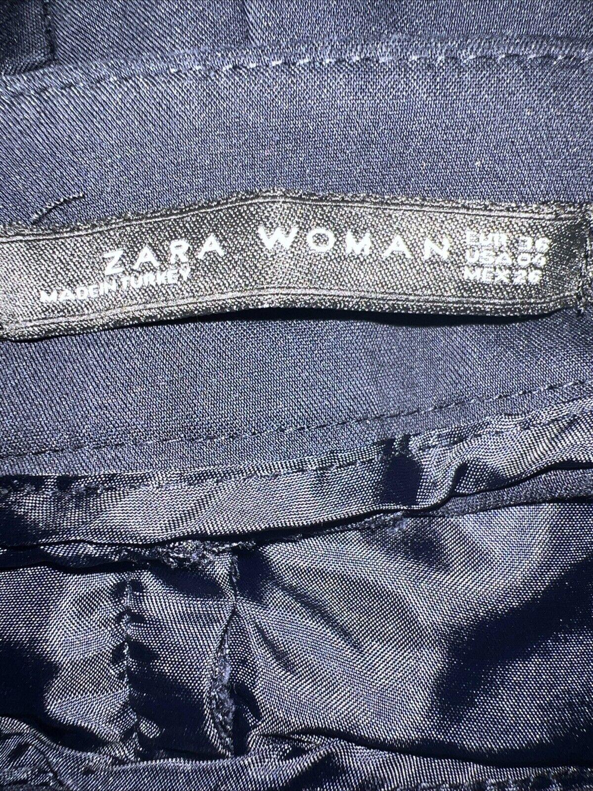 Zara Dress Pants Women’s Size 4 Dark Navy Blue Straight Leg