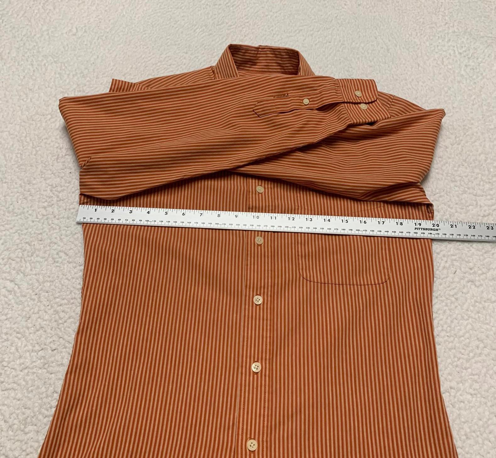 Antigua University of Texas Men’s Size Small Orange Striped Button-Up Shirt