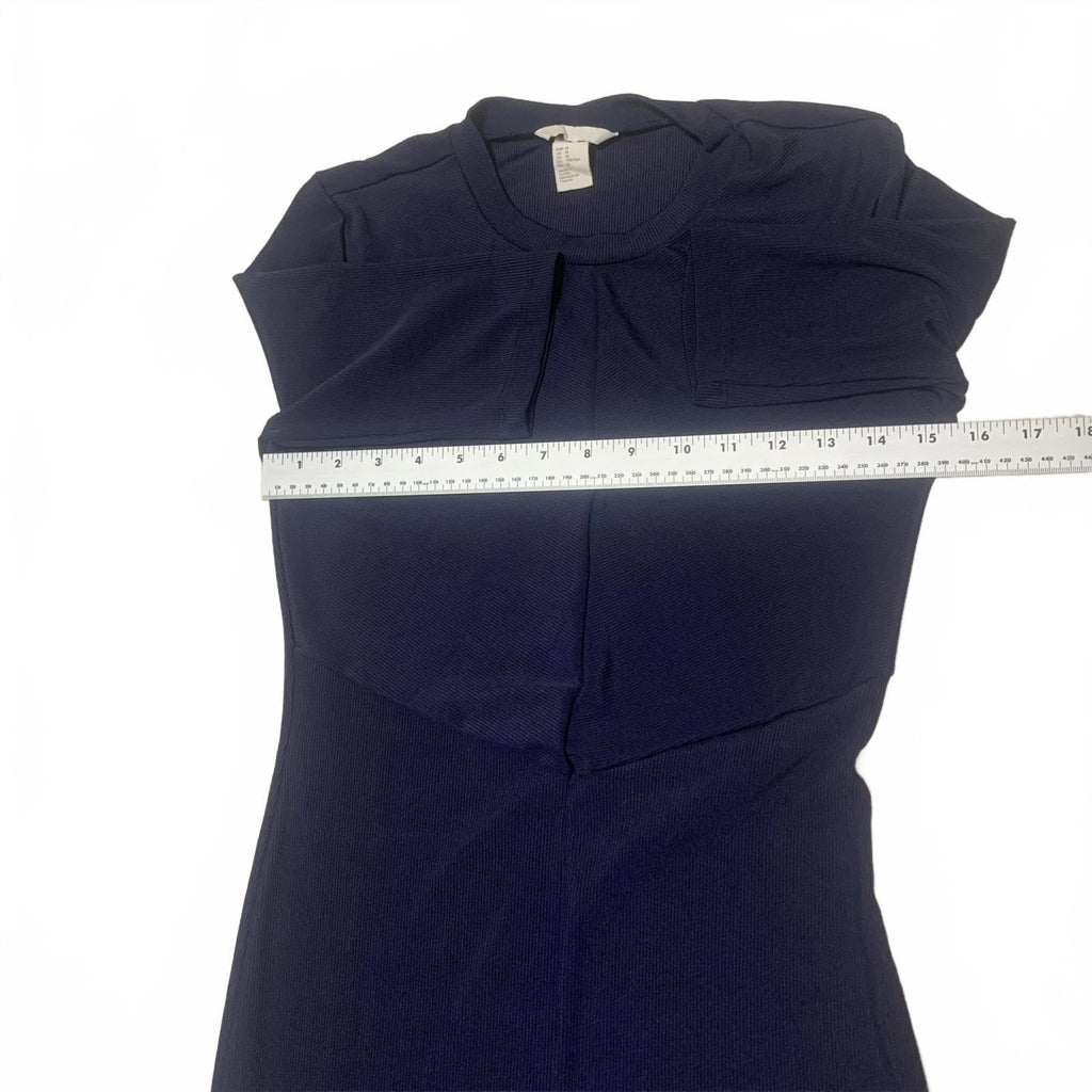 H&M Womens Size Medium Navy Blue Mid-Length Dress Half Sleeves