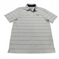 Under Armour Men's Size Medium White Black Striped Heat Gear Polo Shirt