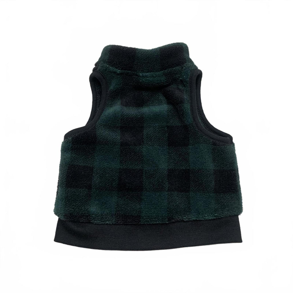 Emporio Baby Unisex 0-3 Months Green Plaid Fleece Vest