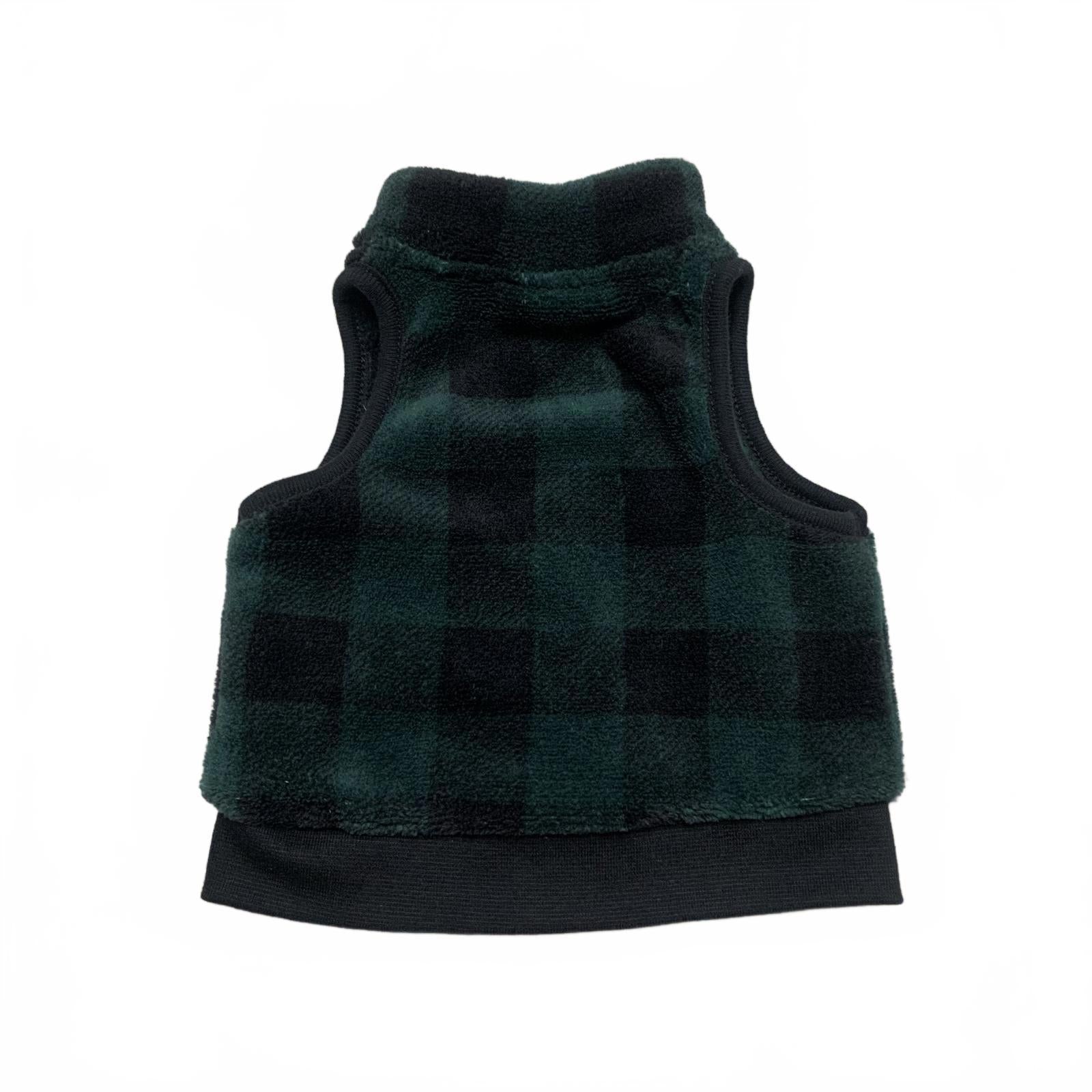 Emporio Baby Unisex 0-3 Months Green Plaid Fleece Vest