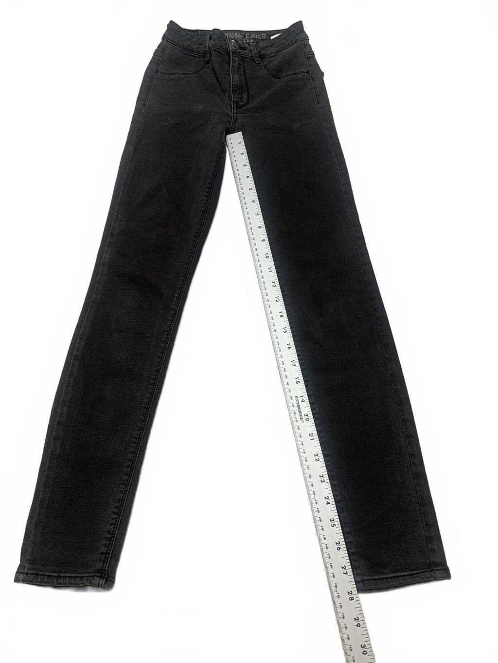 American Eagle Outfitters Women's Jeans Sz 00 Off Black Skinny Stretch  22 x 28