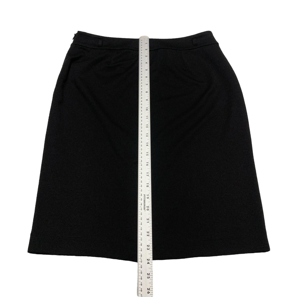 Chaps Women’s Size 8 Black Stretch Belt Loops Pencil Skirt Knee Length Side Zip