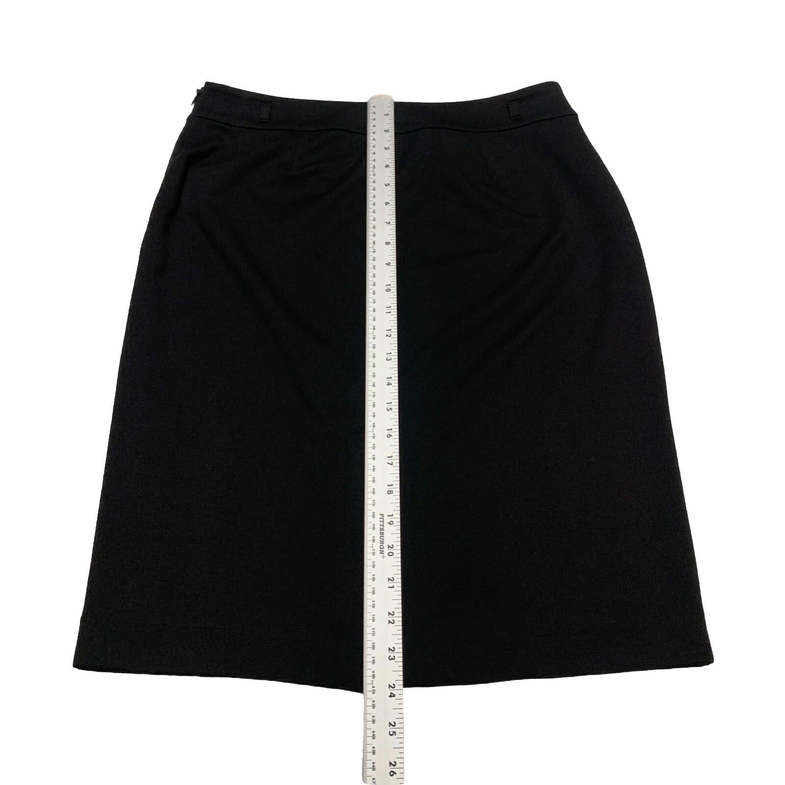 Chaps Women’s Size 8 Black Stretch Belt Loops Pencil Skirt Knee Length Side Zip