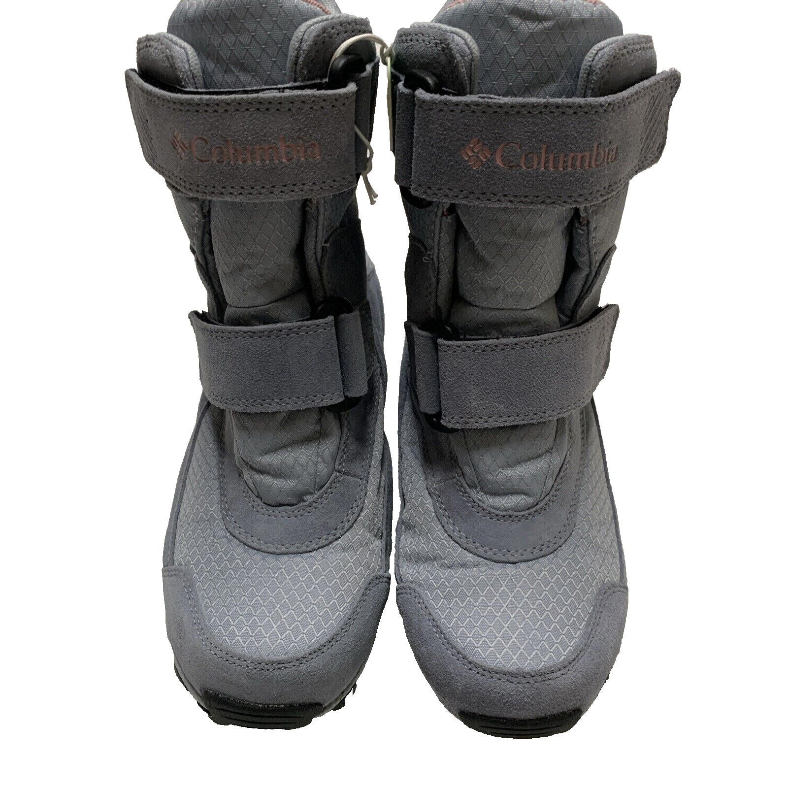 Columbia Youth Snow Boots Size 5 Waterproof Winter  Omni-Grip  Gray Pink