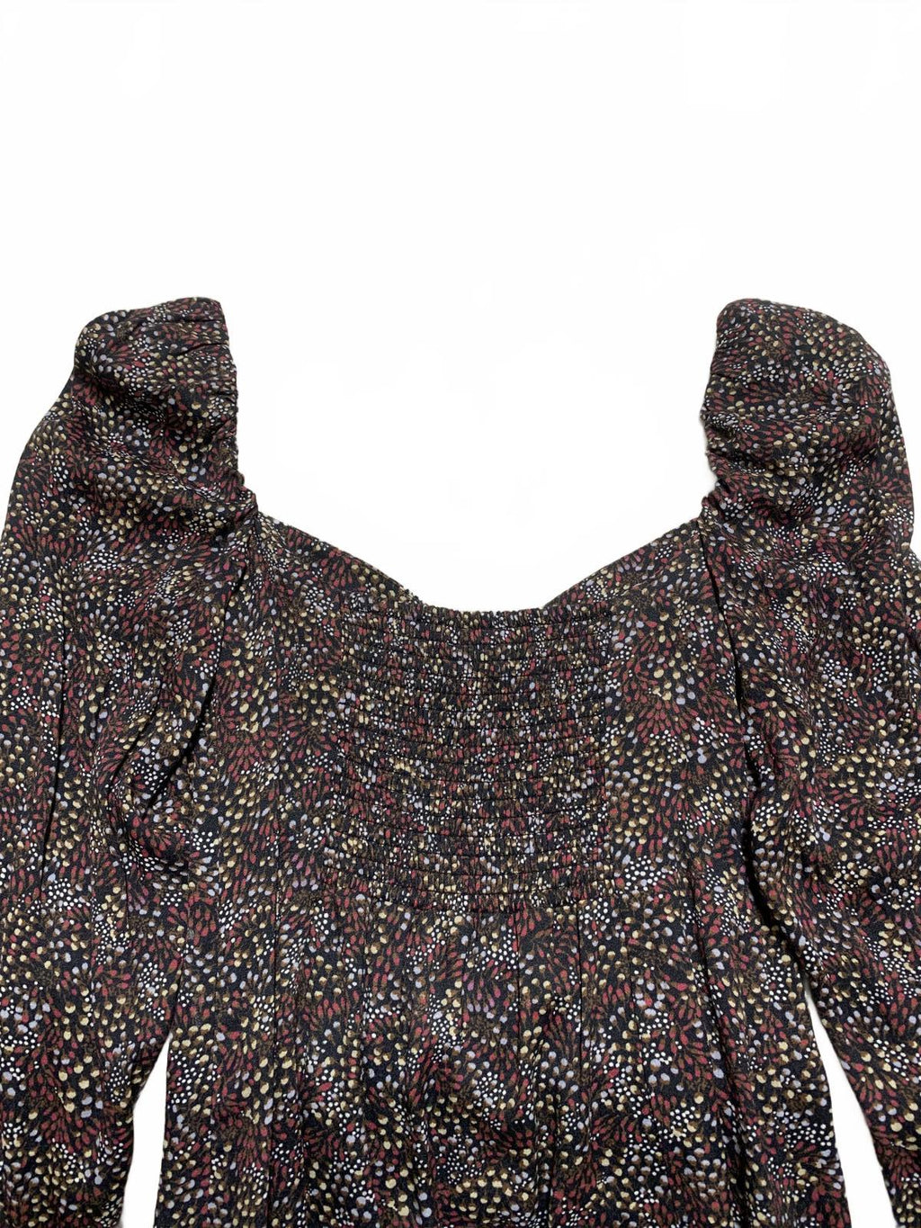 Wilfred Womens Size 8 Floral Pattern Long Sleeve Dress Puff Shoulders