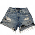 Aeropostale Womens Size 4 Blue Ripped Denim High Waisted Distressed Jean Shorts