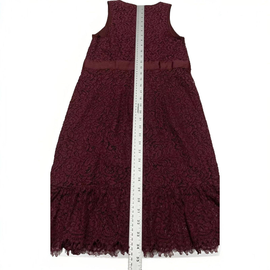 Banana Republic Juniors Size 00P Petite Burgundy Lace Empire Waist Sheath Dress