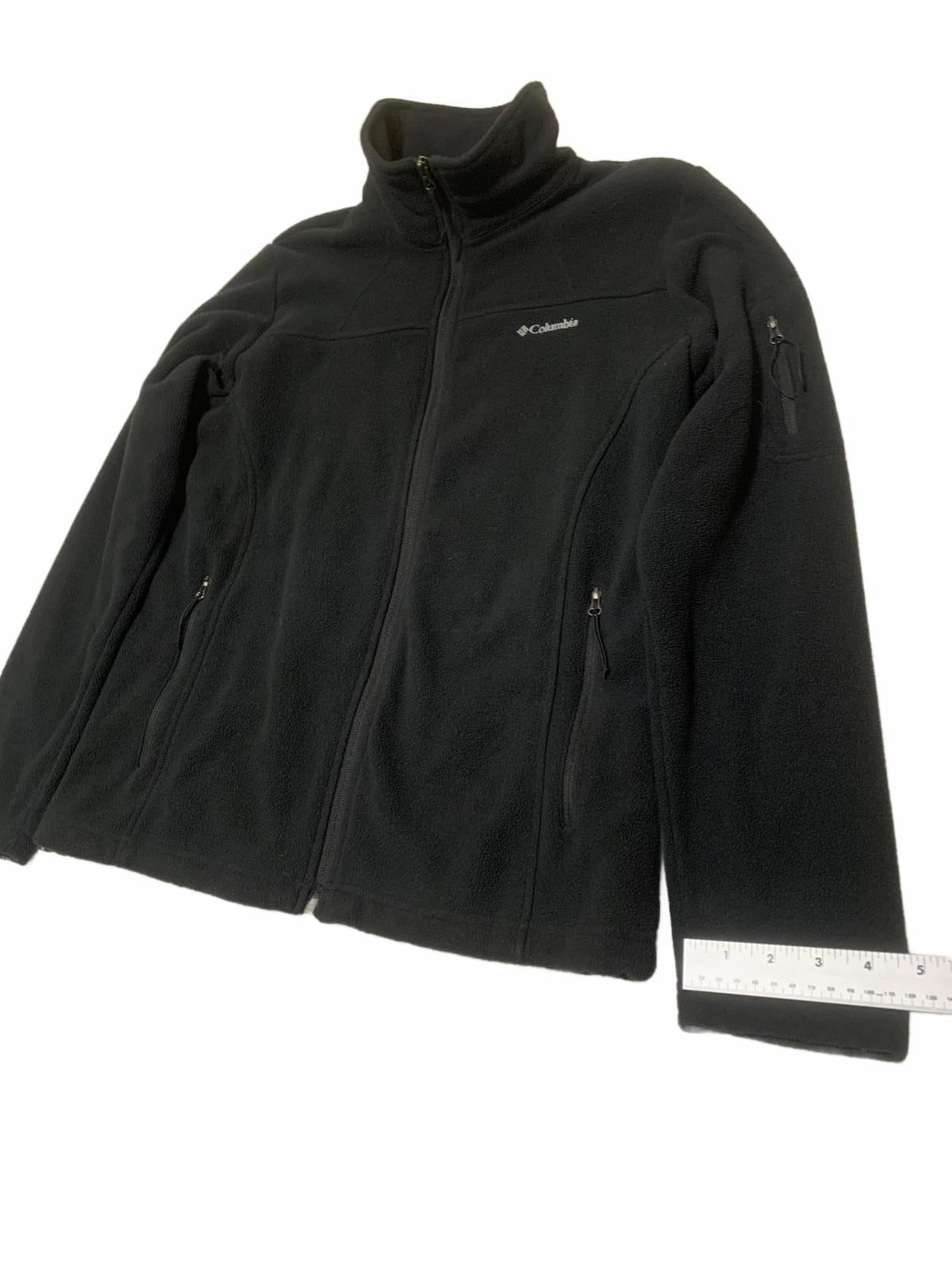 Columbia Women's Large Black Fleece Jacket Full Zip Outdoor Hiking Warm Layer