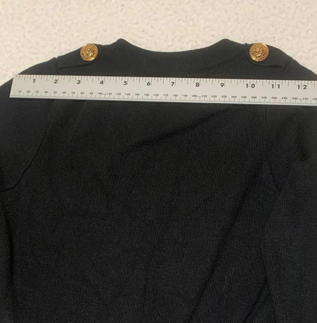 Moocci Paris Women's Size S/M Black Long Sleeve Button Front Stretch Dress