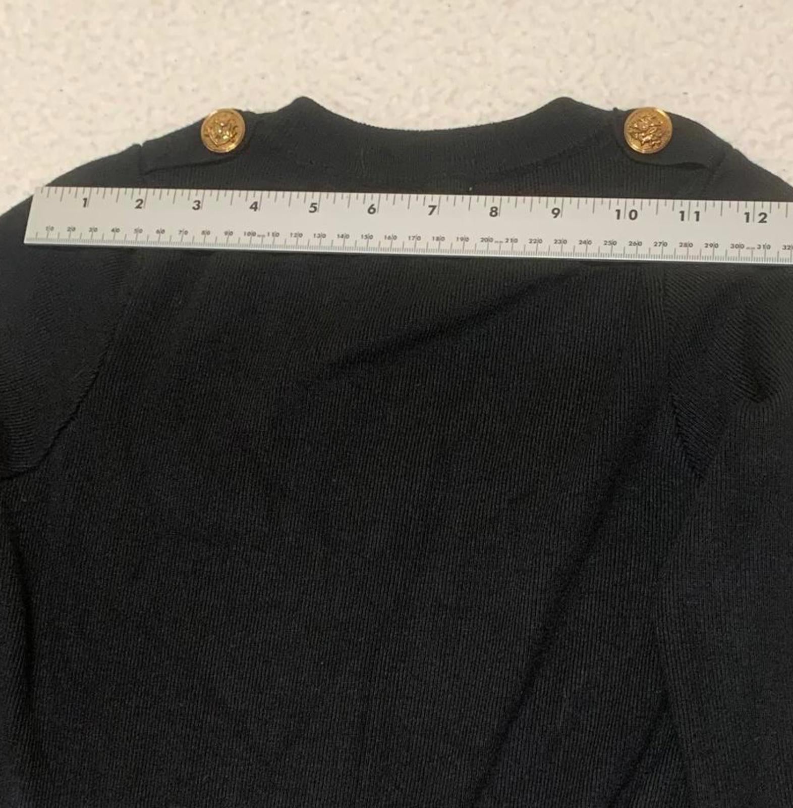 Moocci Paris Women's Size S/M Black Long Sleeve Button Front Stretch Dress
