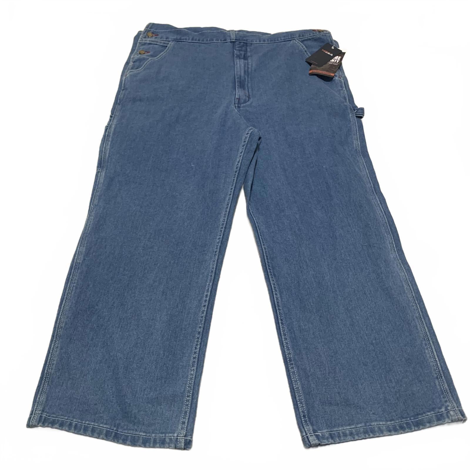 Overol de mezclilla azul para hombre Hisea de NWT, 40 de ancho x 30 de largo, etiquetas, peto de trabajo 100 % algodón