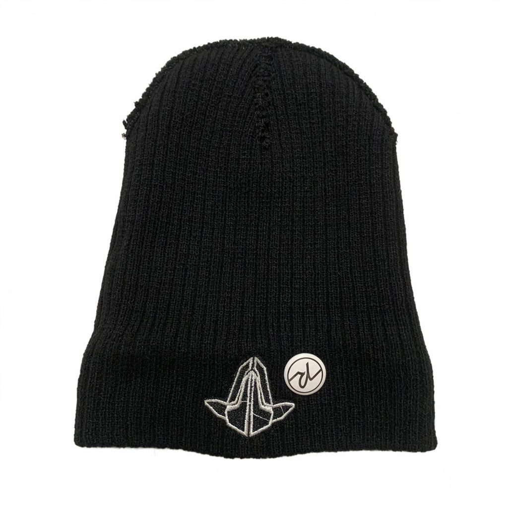 Black Knit Beanie with Logo