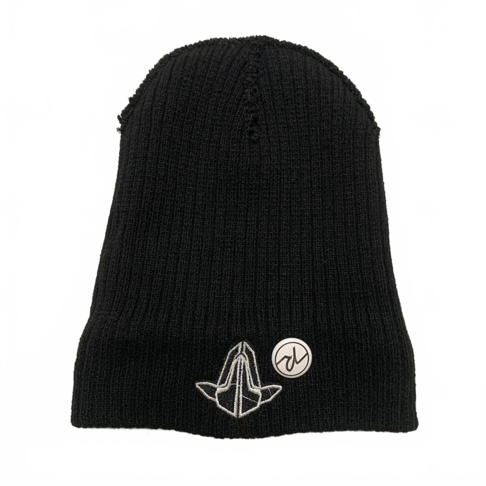 Black Knit Beanie with Logo