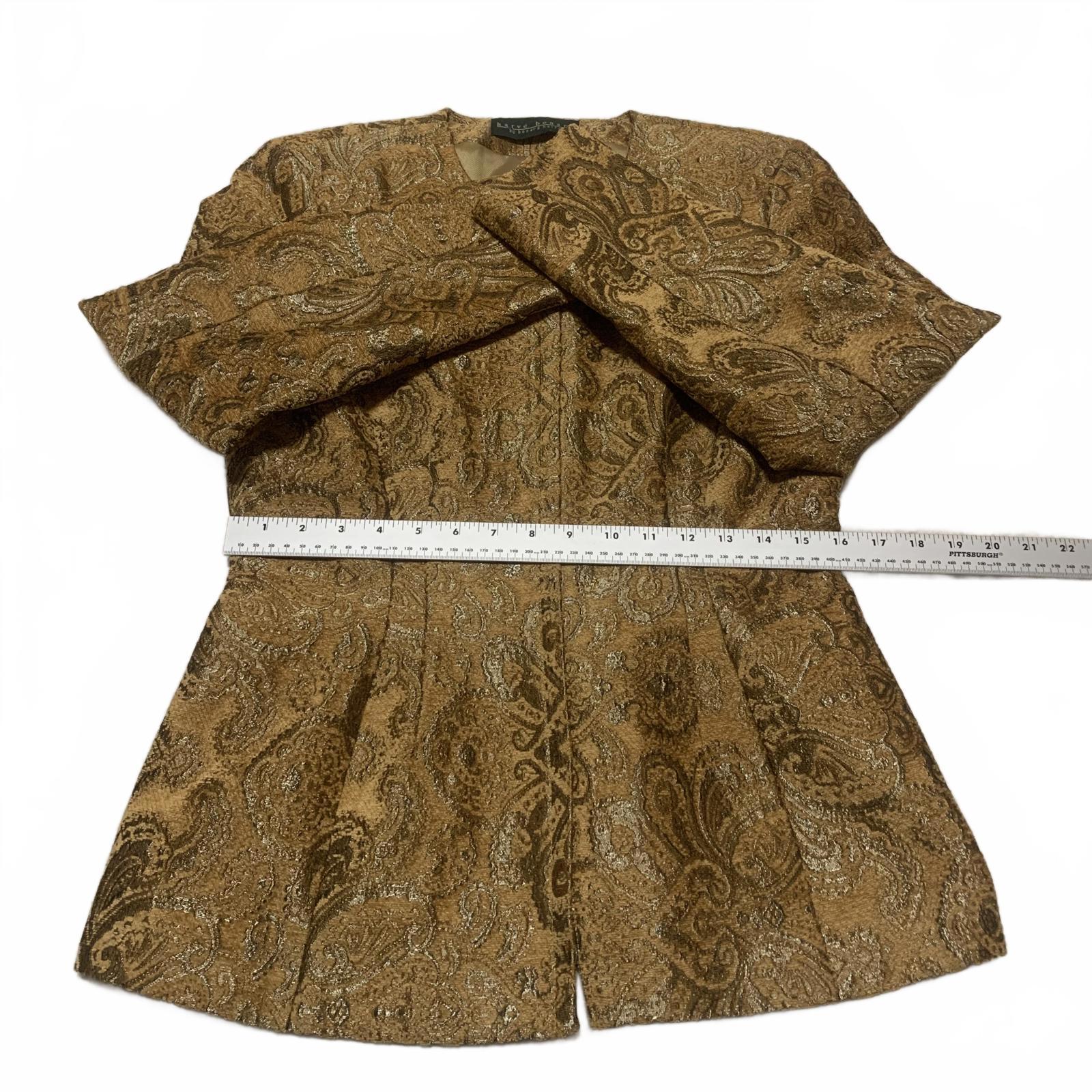 Harvé Benard Women's Size M/L Quilted Zip Jacket Mustard Gold Paisley Pattern
