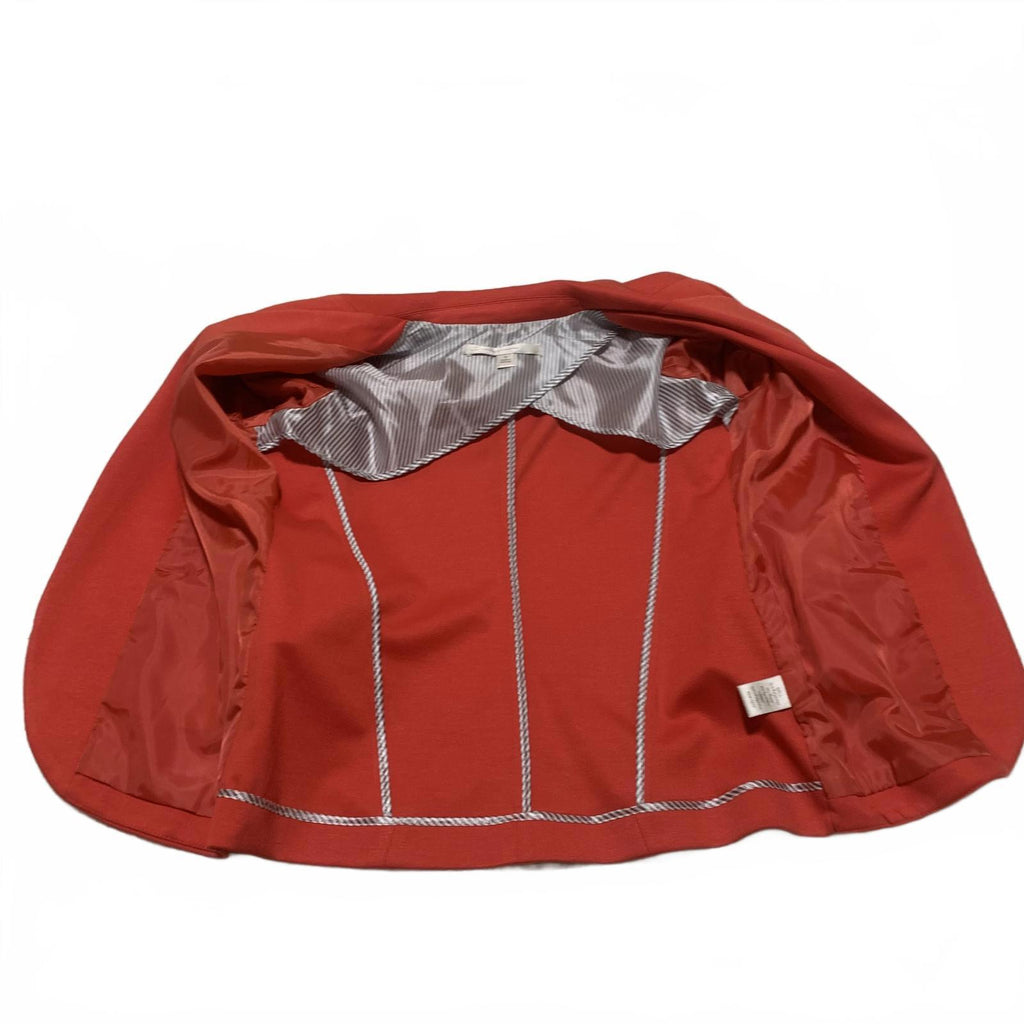 LC Lauren Conrad Women's Red Blazer Size 8 Open Front 3/4 Sleeve Stretch Jacket