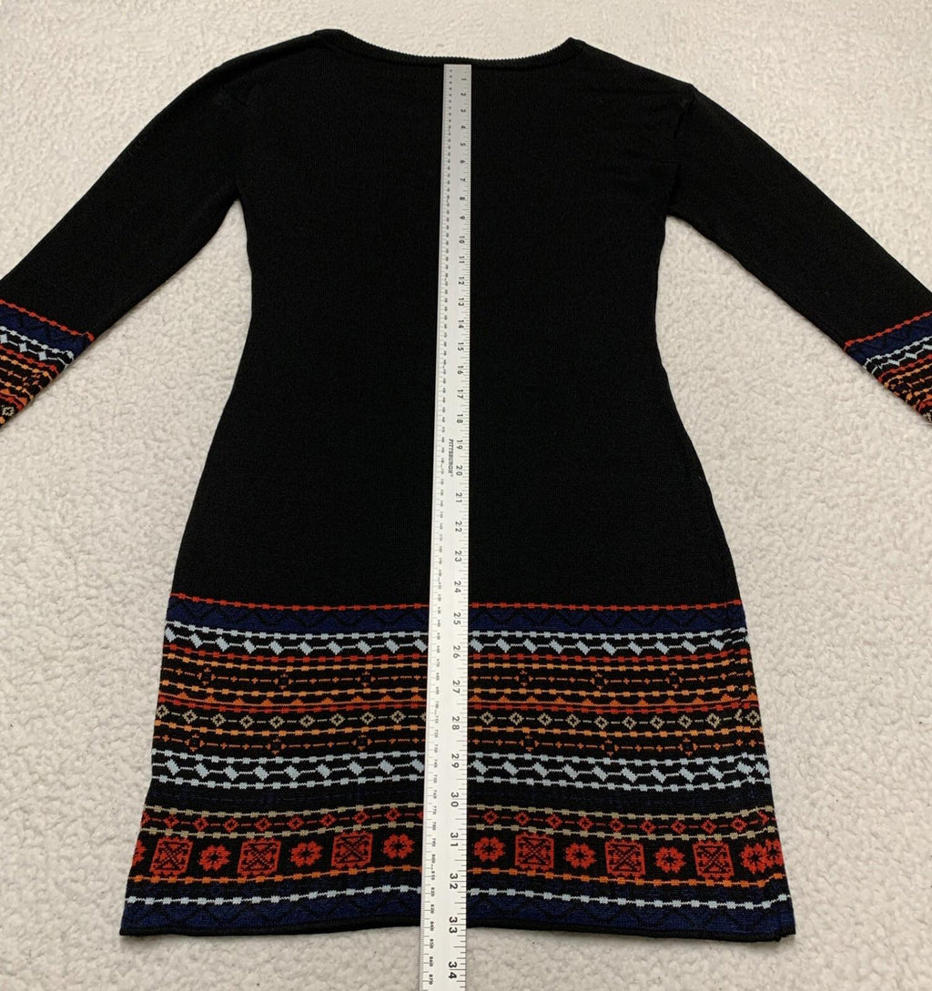 POOF Junior's Small Black Knit Bodycon Midi Dress Stretch Fitted