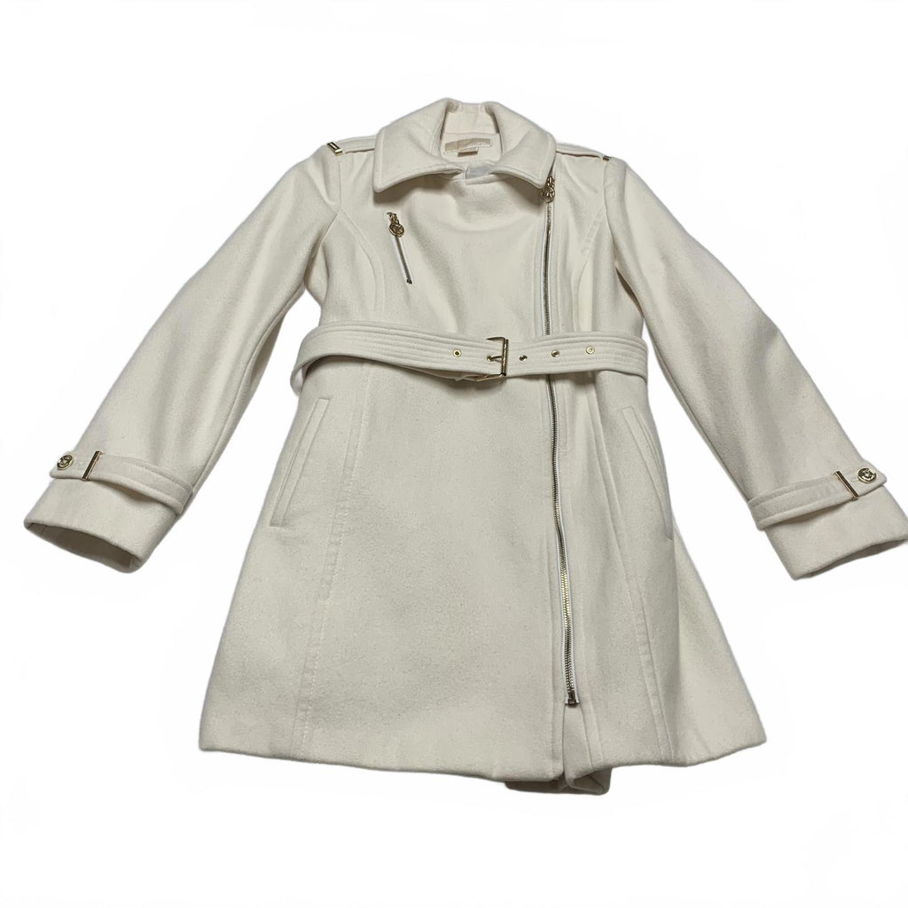 Michael Kors Women's Size 10 Cream Zipped Peacoat