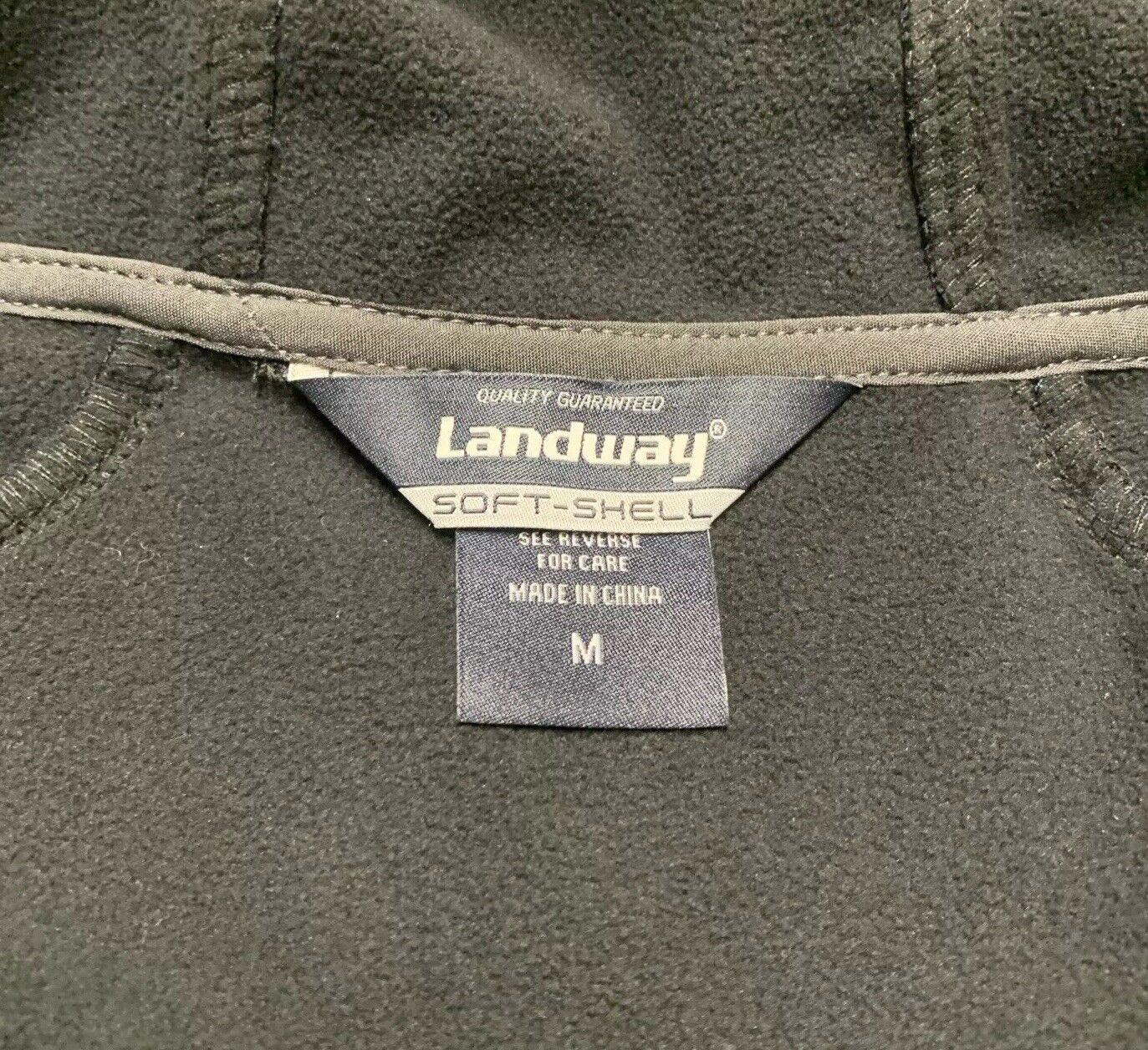 Landway Men's Medium Navy/Gray Hood Soft Shell Full-Zip Fleece Lined Golf Jacket