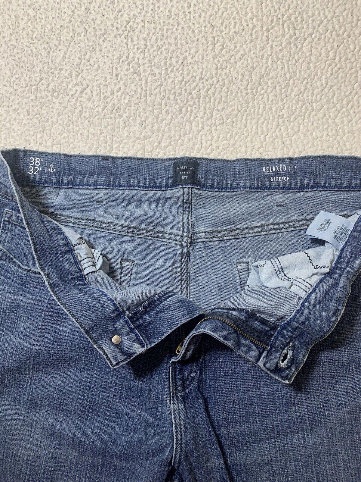 Nautica Jeans Men’s Size W38 32L Relaxed Fit Blue Stretch
