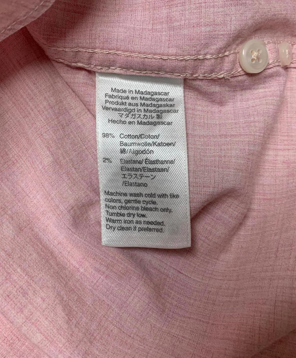 J Crew Long Men’s Small Short Pink Button-Up Shirt Slim Fit