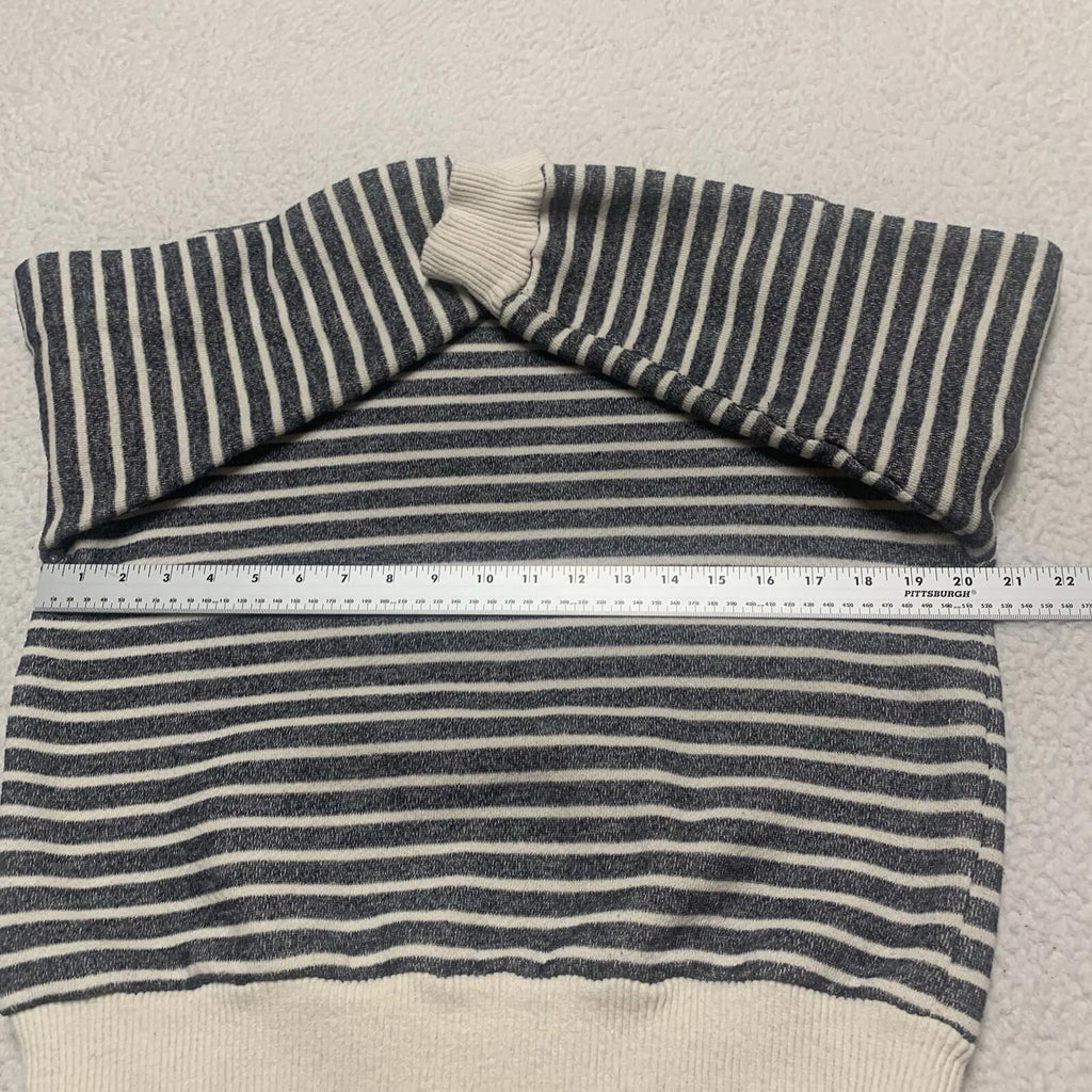 Zara Womens Size M Blue Beige Cropped Long Sleeve Sweater Top Loungewear