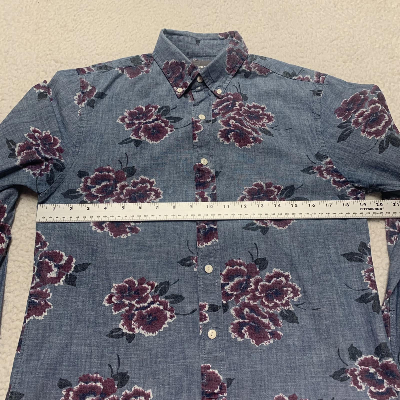Bonobos Womens Size Small Denim Floral Print Button-Up Shirt