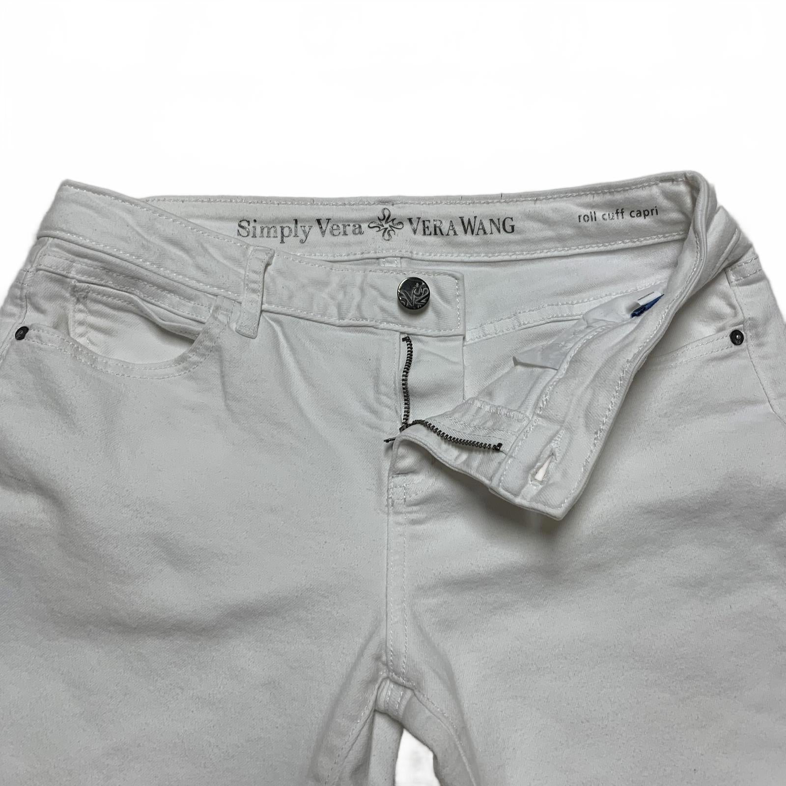 Simply Vera Vera Wang Womens Size 4 White Capri Pants