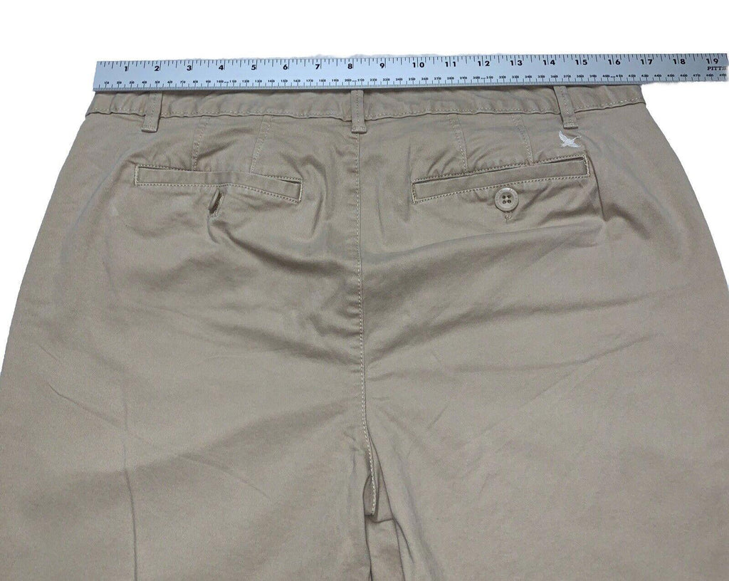 Eddie Bauer Pants Women's Size 12 Khaki Curvy  Crop Chino Straight W33.5x23.5L