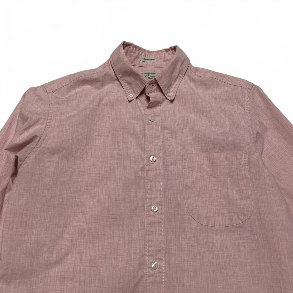 J Crew Long Men’s Small Short Pink Button-Up Shirt Slim Fit