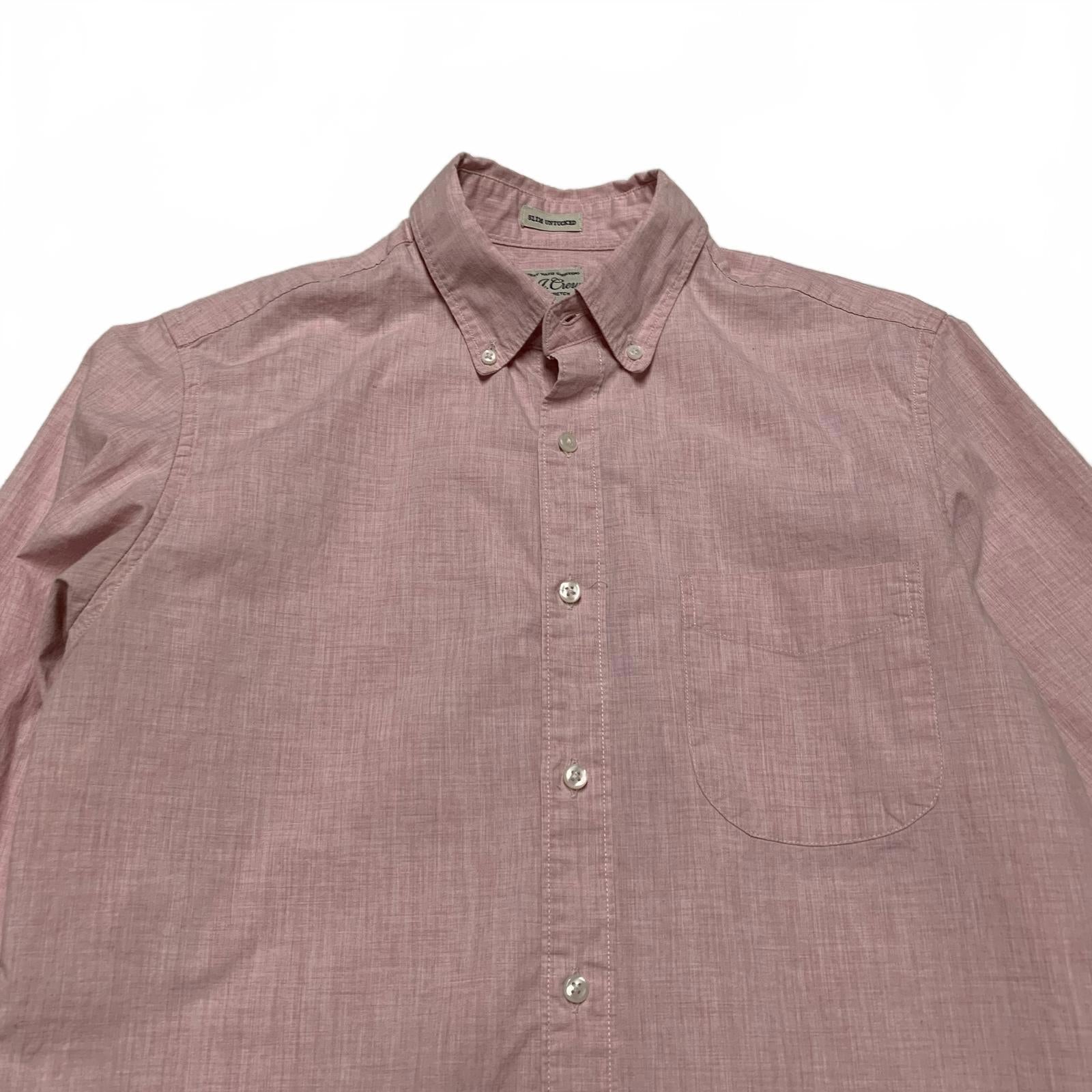 J Crew Long Men’s Small Short Pink Button-Up Shirt Slim Fit