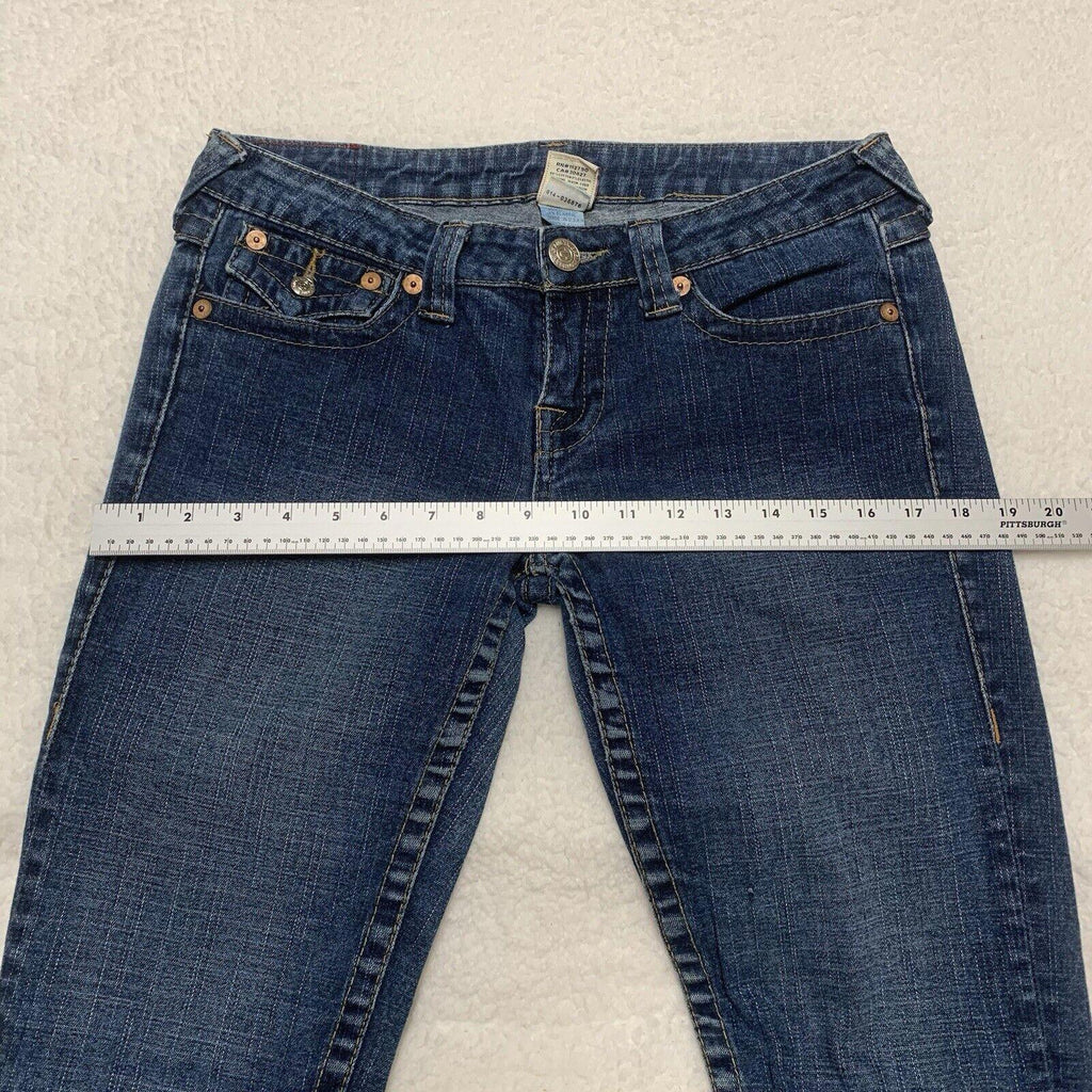 True Religion Skinny Jeans Women's Sz 29 Blue Back Flap