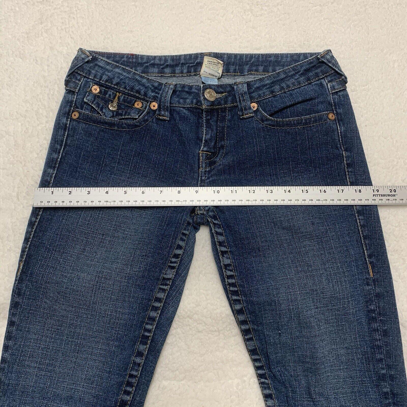 True Religion Skinny Jeans Women's Sz 29 Blue Back Flap