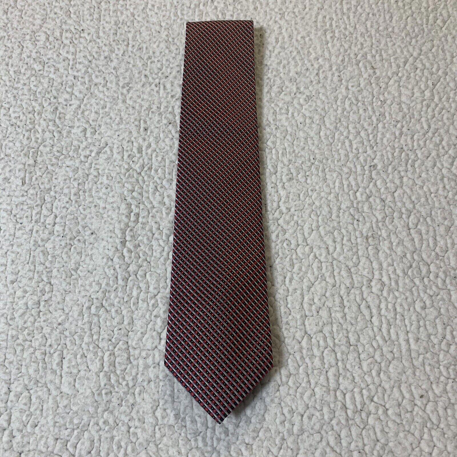 Giorgio Brutini Tie Red Black Tiny Geometric Print Pattern