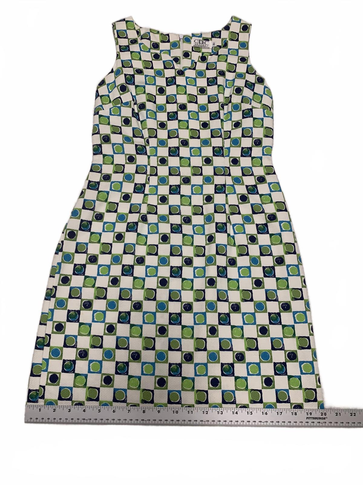 CDC Petites Geometric  Sleeveless Sz 8P A-Line Dress Summer- Ready Made in USA