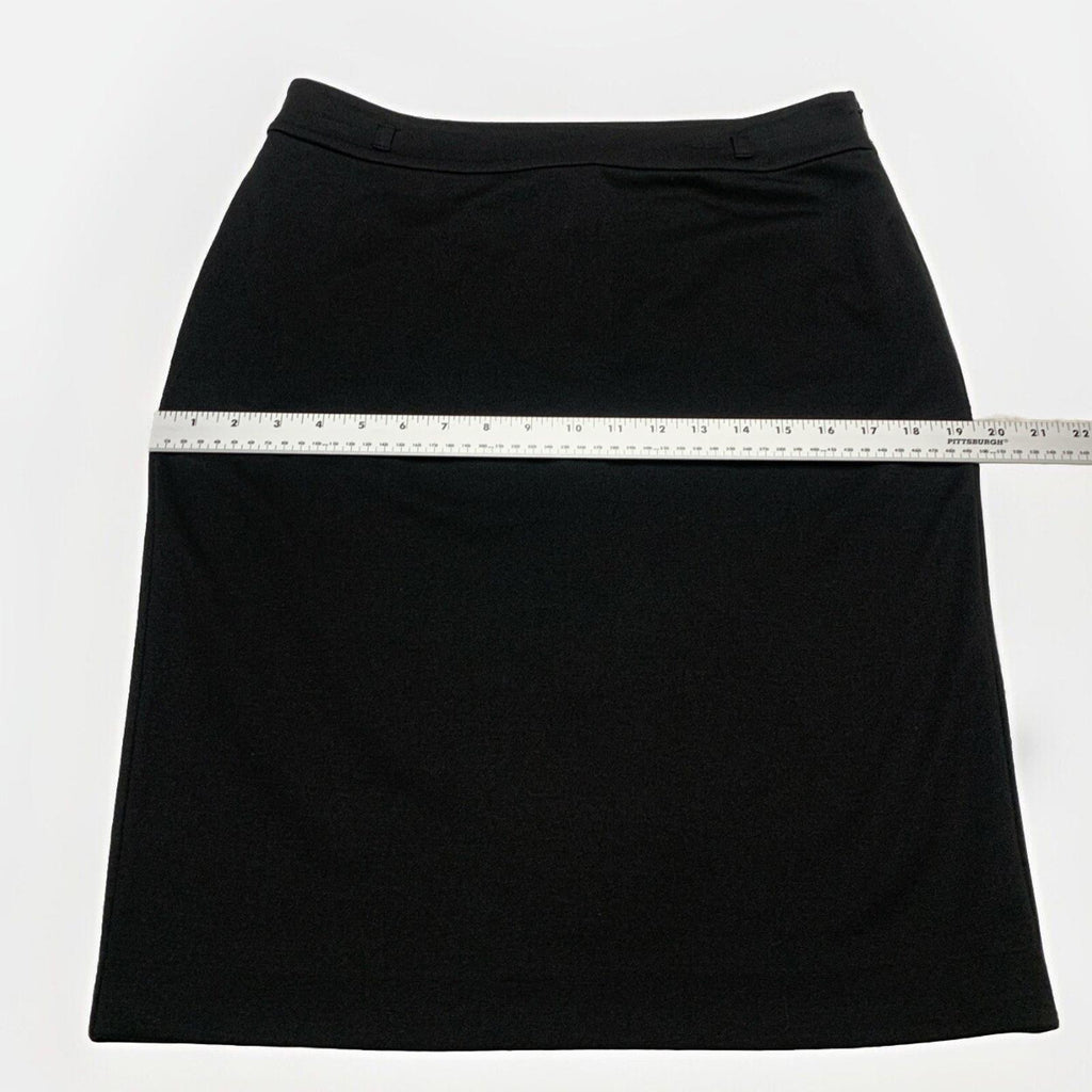 Chaps Women’s Size 8 Black Stretch Belt Loops Pencil Skirt Knee Length Side Zip