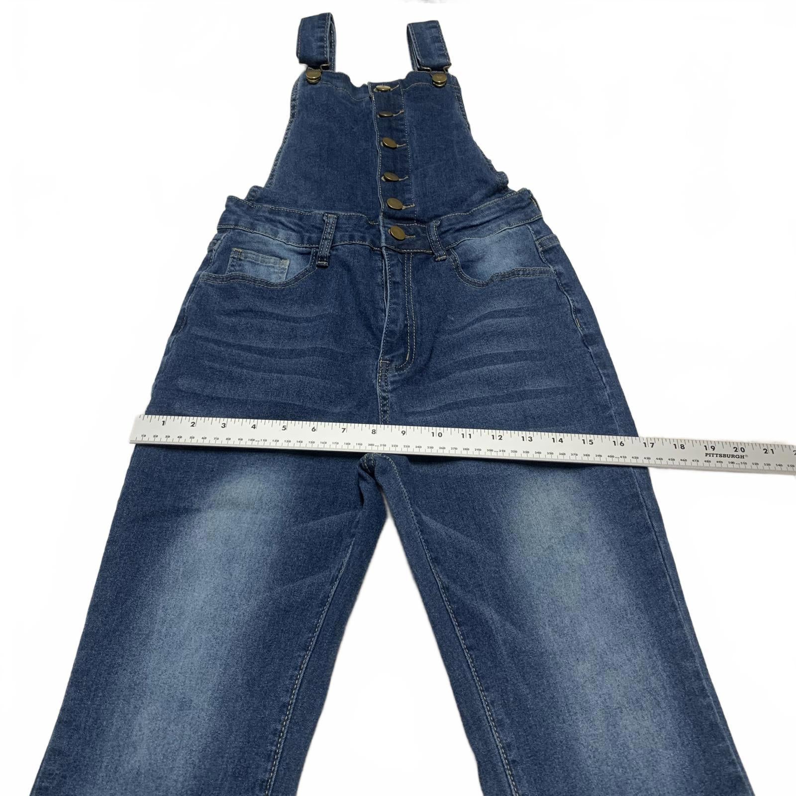 Denim Overalls Women's Size Small Blue Flared Legs Jeans