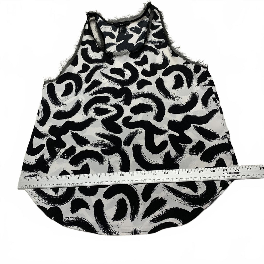 H&M Womens Size 8 Black White Abstract Print Women's Tank Top