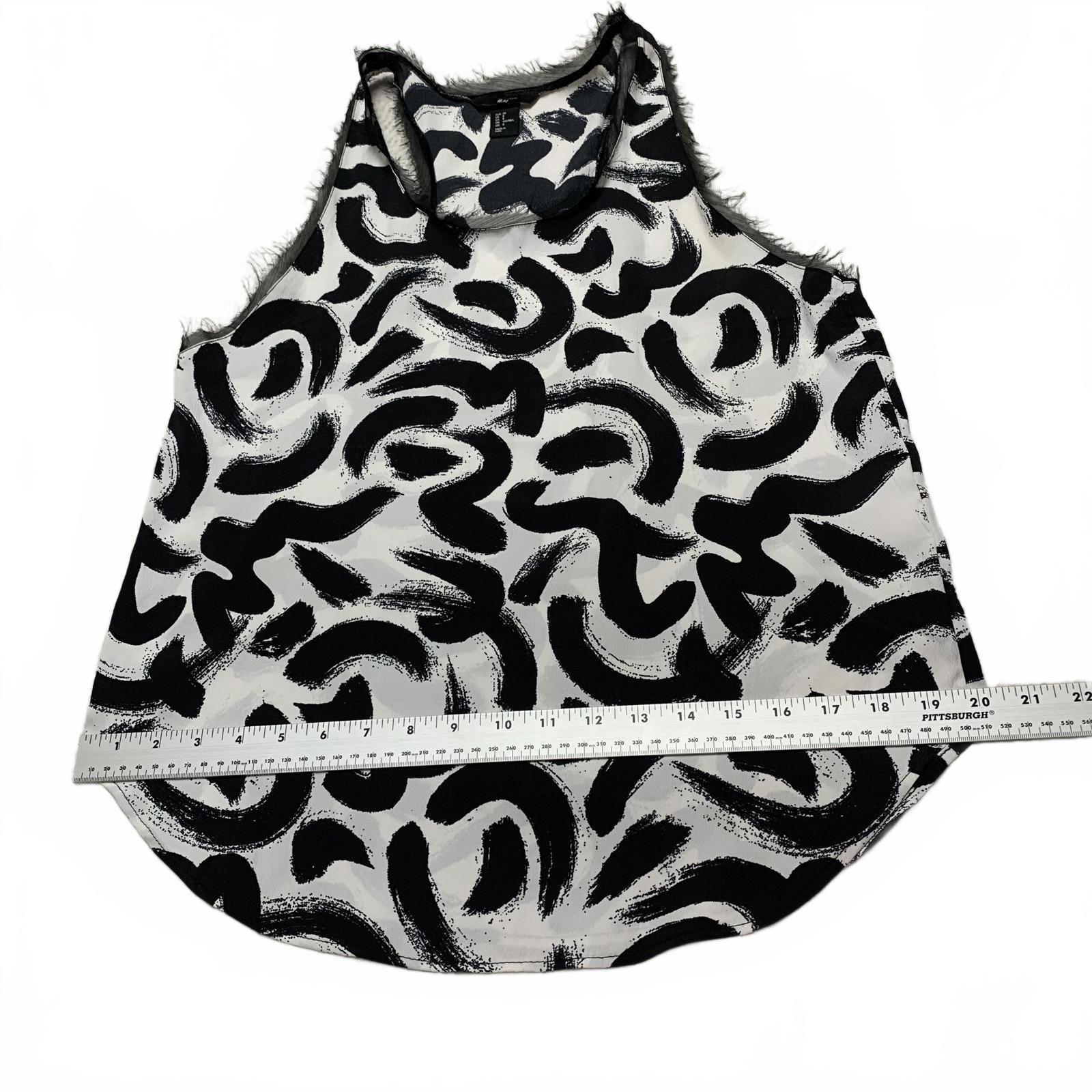 H&M Womens Size 8 Black White Abstract Print Women's Tank Top