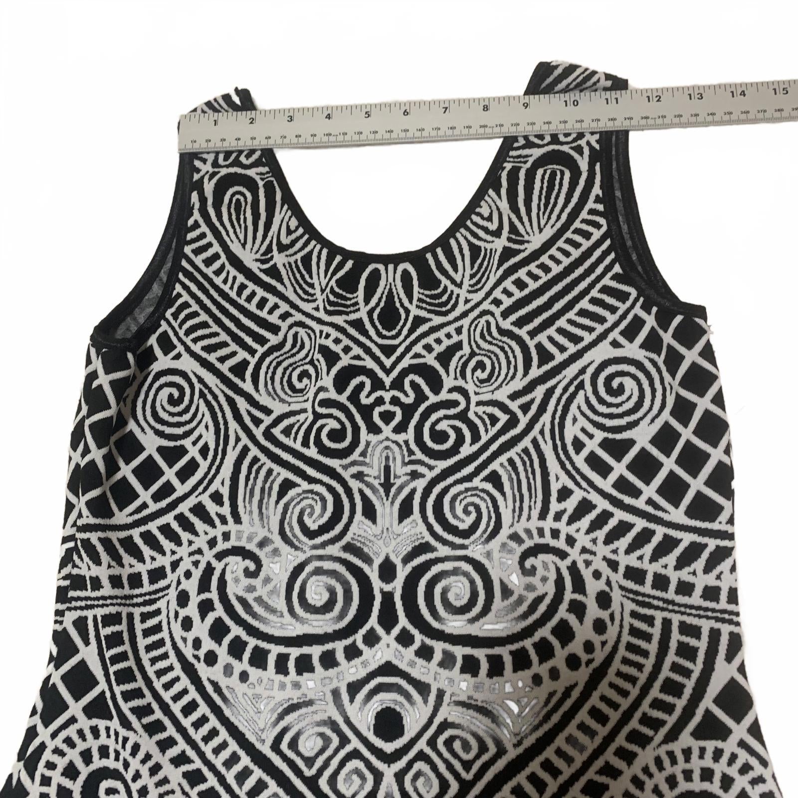 Frank Lyman Womens Size 8 Black White Patterned Sleeveless Dress