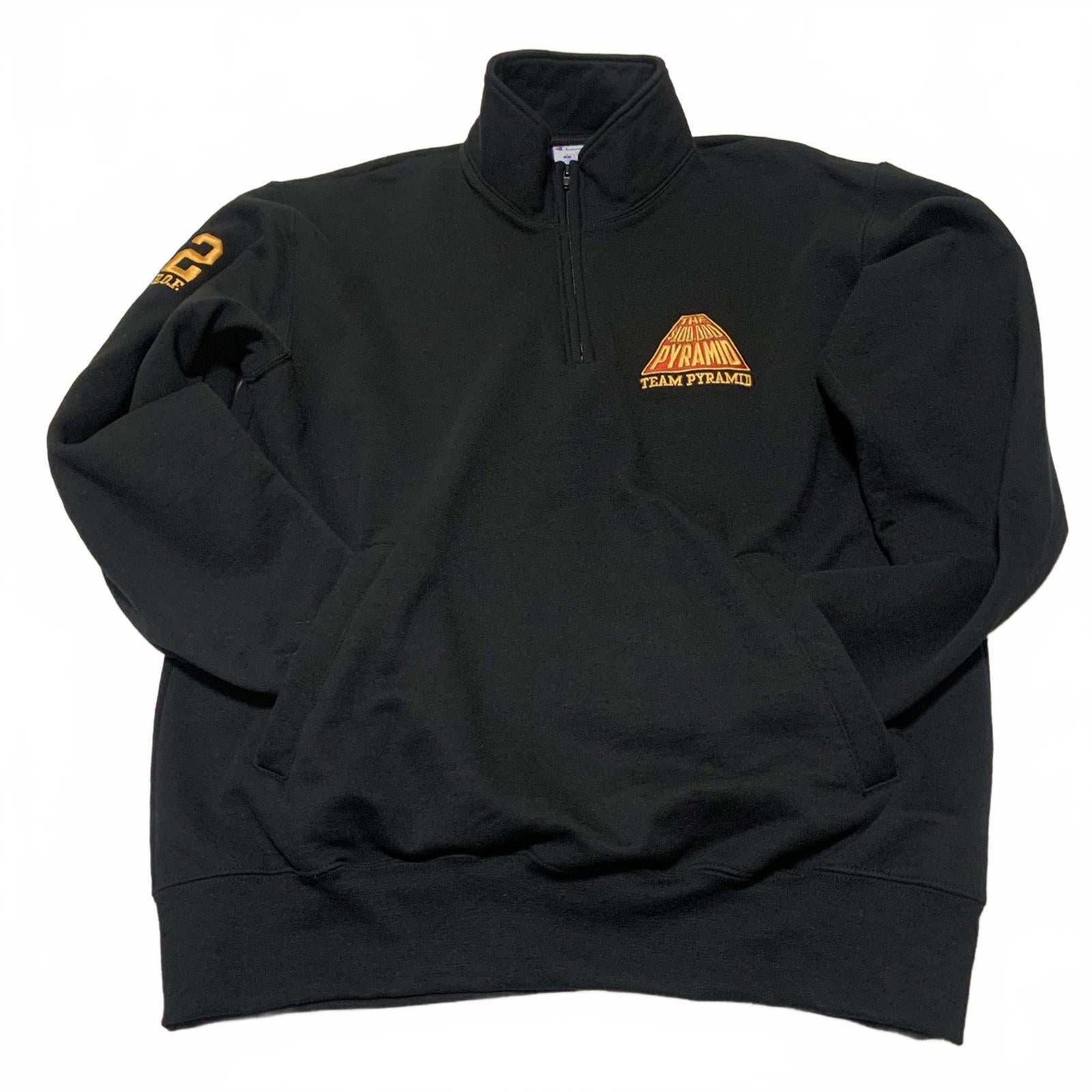 Champion Eco Authentic Men’s Team Pyramid Size L Black Quarter-Zip Sweatshirt