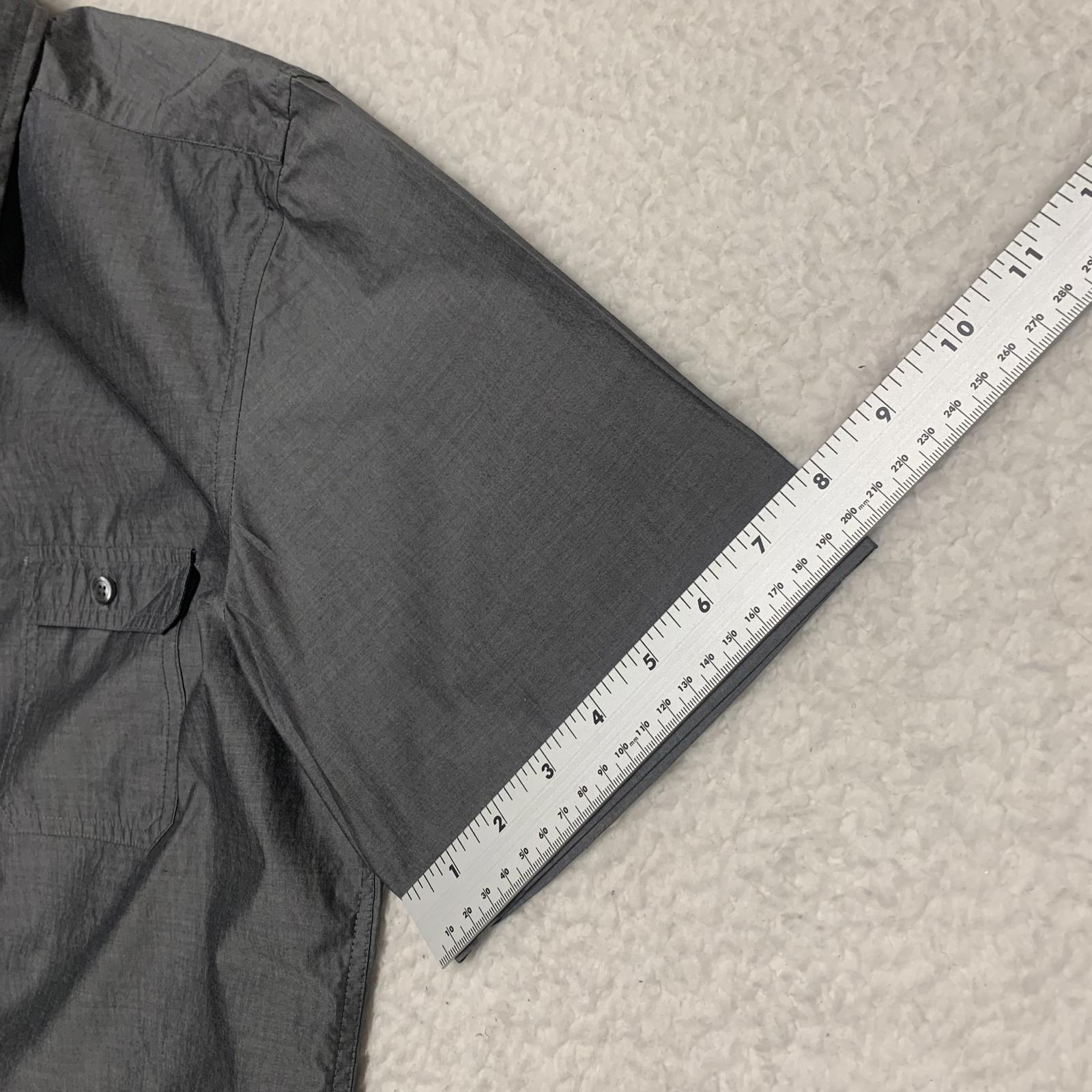 Alfani Men's Large Gray Slim Fit Short Sleeve Button-Up Shirt