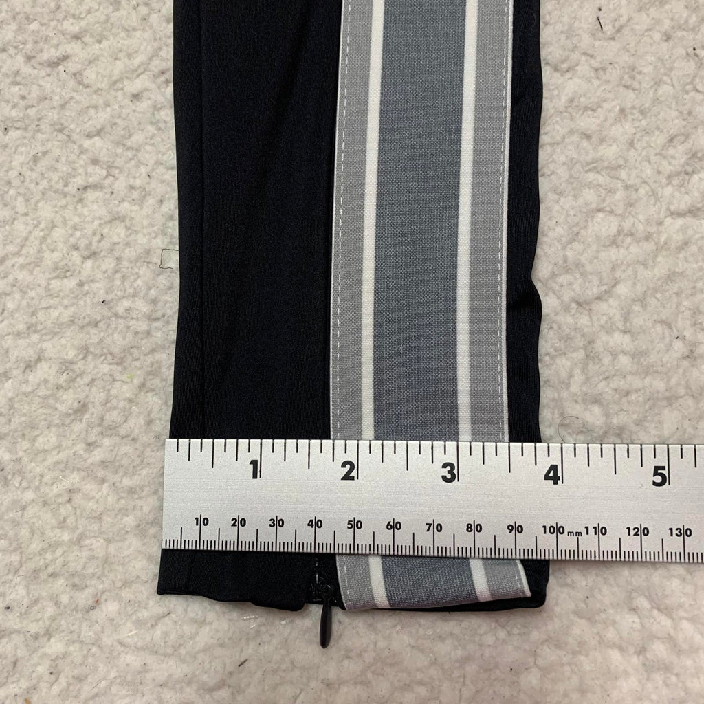 Fabletic’s Women's Size Small Black Leggings Side Stripes Ankle Zippers
