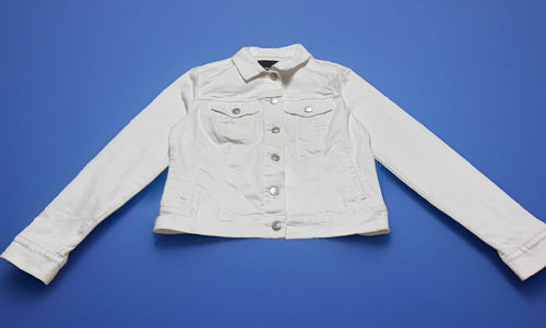 Nine West Jeans Women’s Small White Denim Sarah Jacket Buttons
