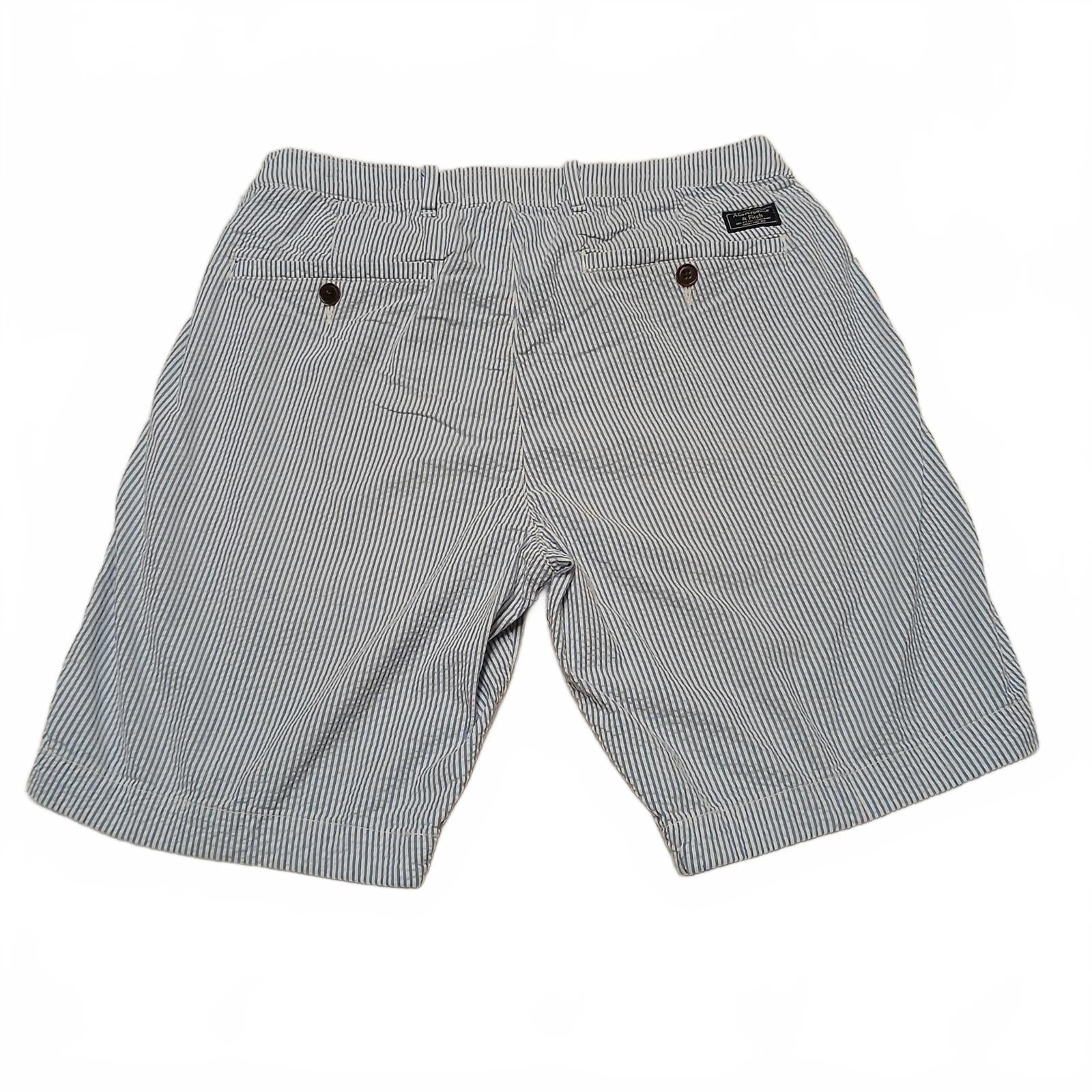 Abercrombie & Fitch Men's Sz 31 Blue White Striped Chino Shorts Nautical W30.5