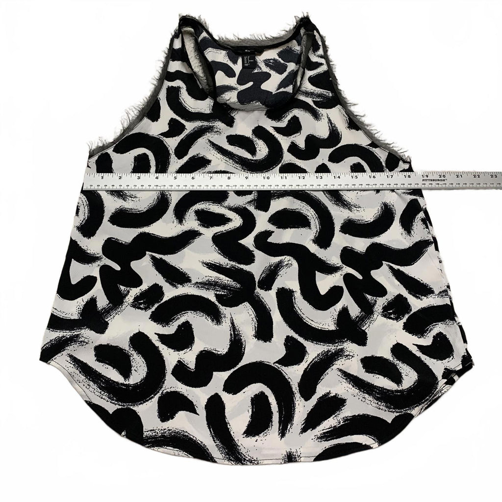 H&M Womens Size 8 Black White Abstract Print Women's Tank Top