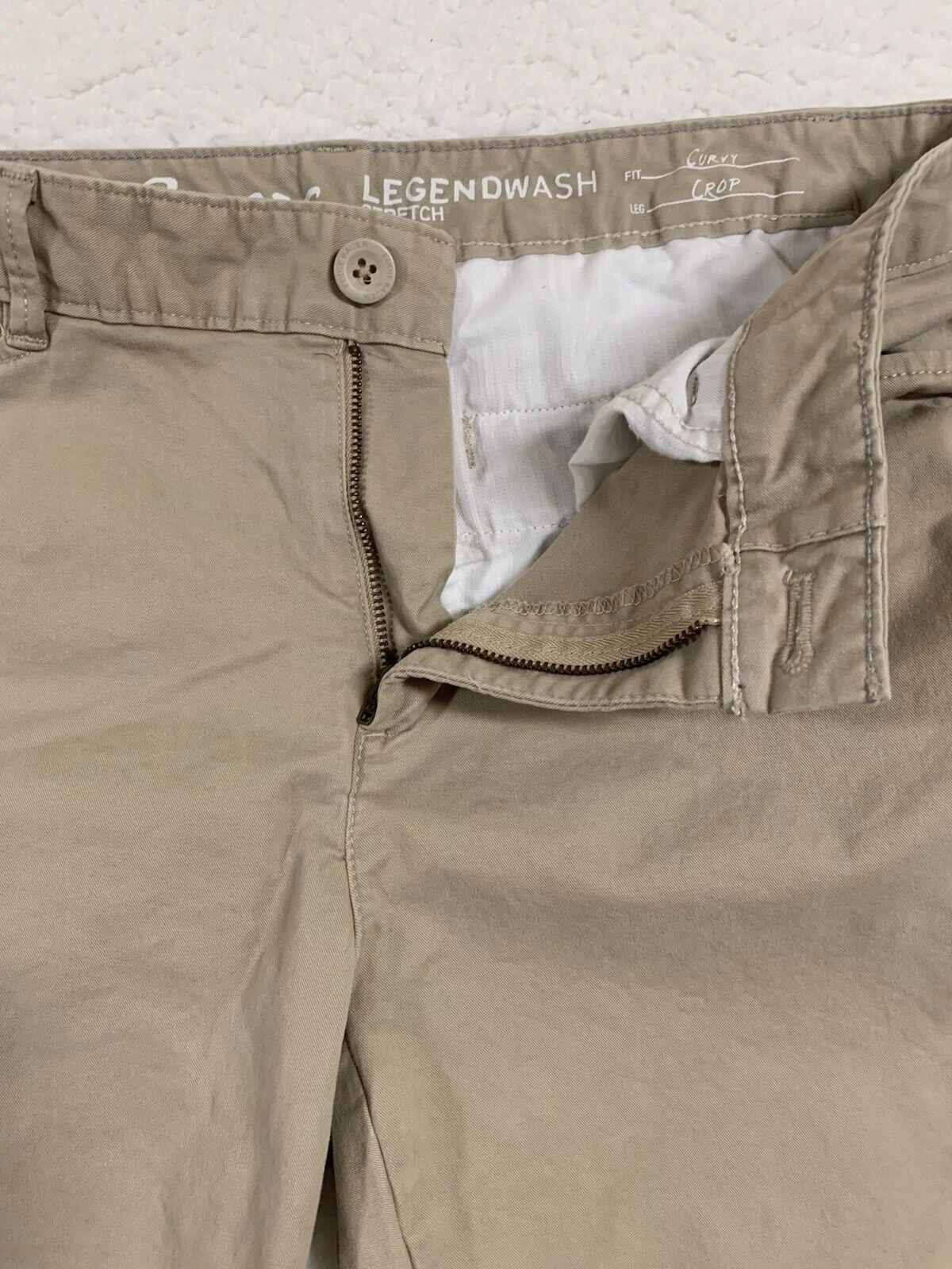 Eddie Bauer Pants Women's Size 12 Khaki Curvy  Crop Chino Straight W33.5x23.5L