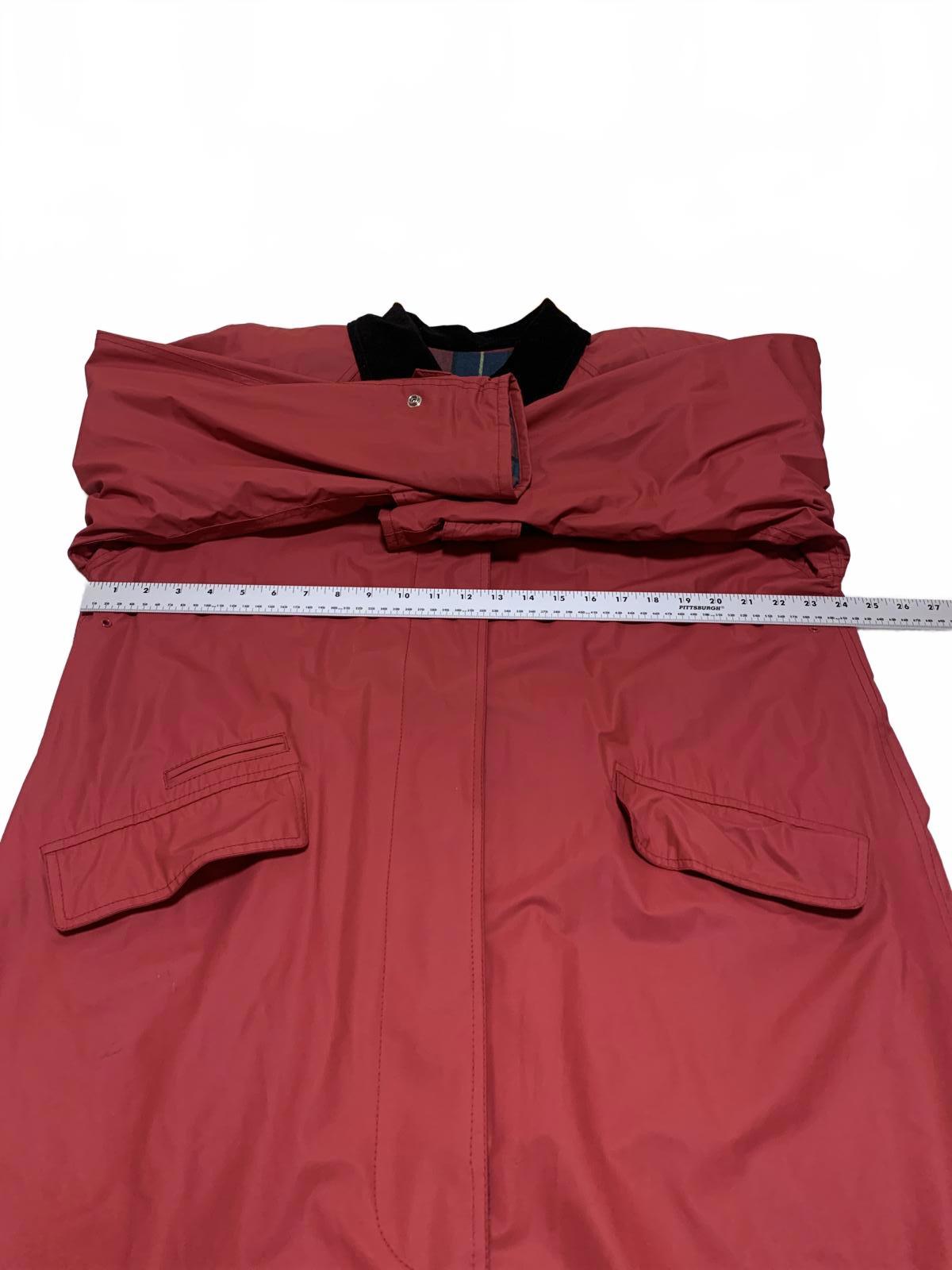 Vintage Misty Harbor Women's L Red Casual Rain Jacket Plaid Pattern PVC shell