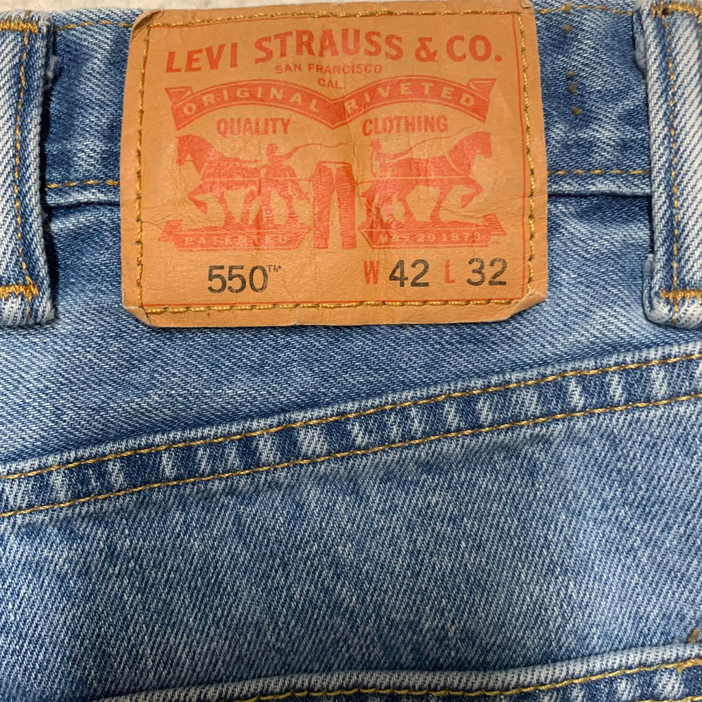 Levi’s 550 Men's Altered Blue Sz 42 Denim Shorts W41.5  Actual
